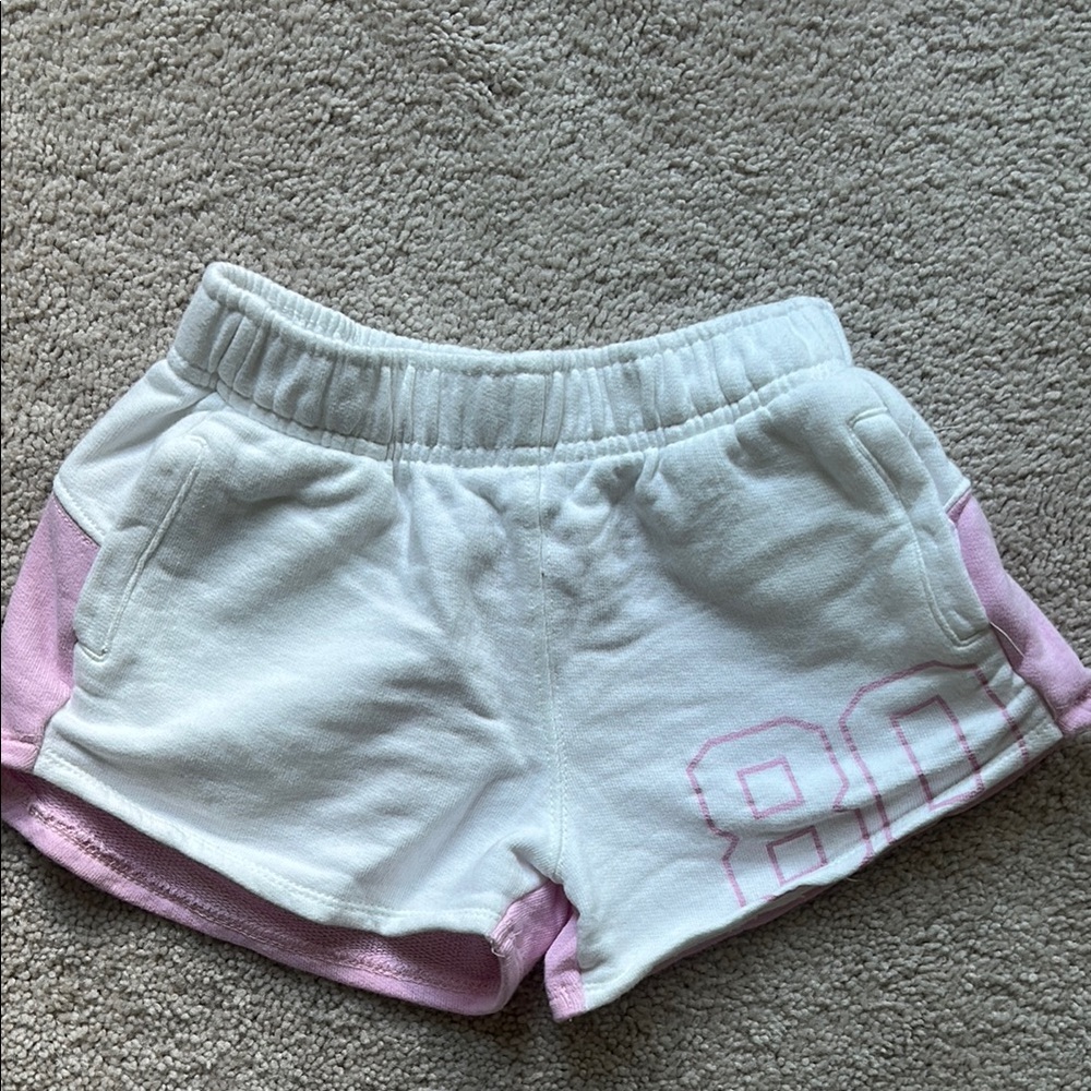Zara White and Pink Knit Shorts